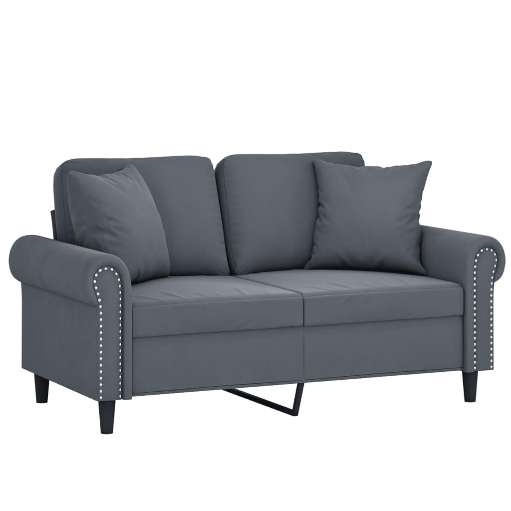 vidaXL 2-Seater Sofa with Throw Pillows Accent Loveseat for Living Room Velvet-17