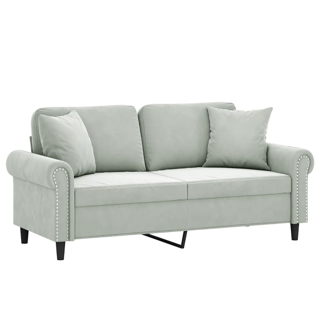 vidaXL 2-Seater Sofa with Throw Pillows Accent Loveseat for Living Room Velvet-19