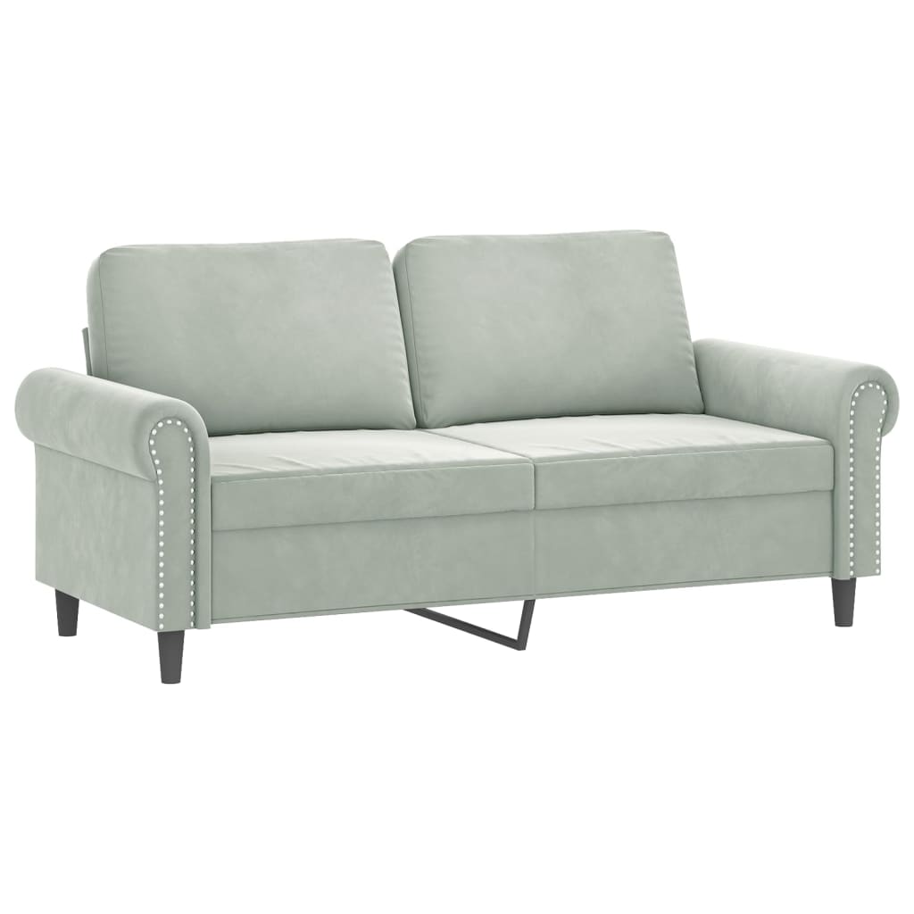 vidaXL 2-Seater Sofa with Throw Pillows Accent Loveseat for Living Room Velvet-31