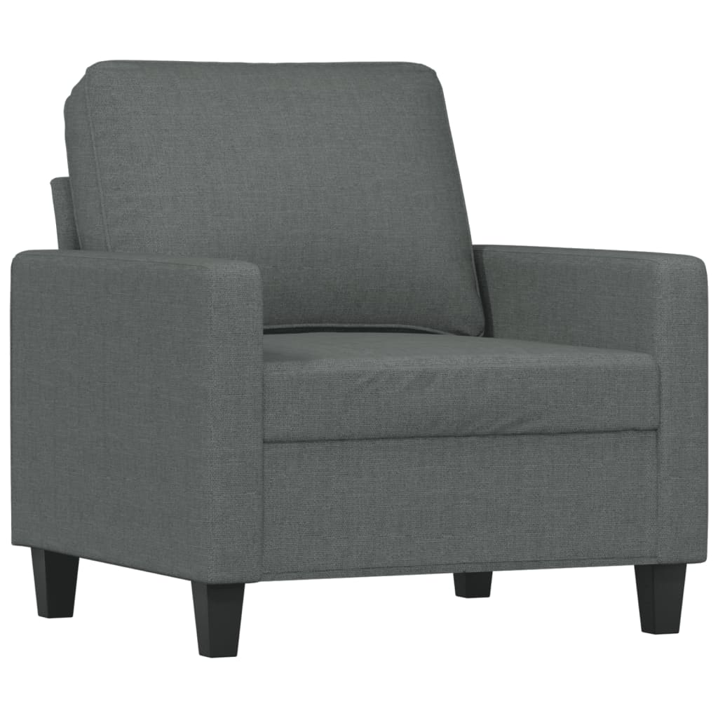vidaXL Sofa Chair with Footstool Dark Gray 23.6" Fabric-3