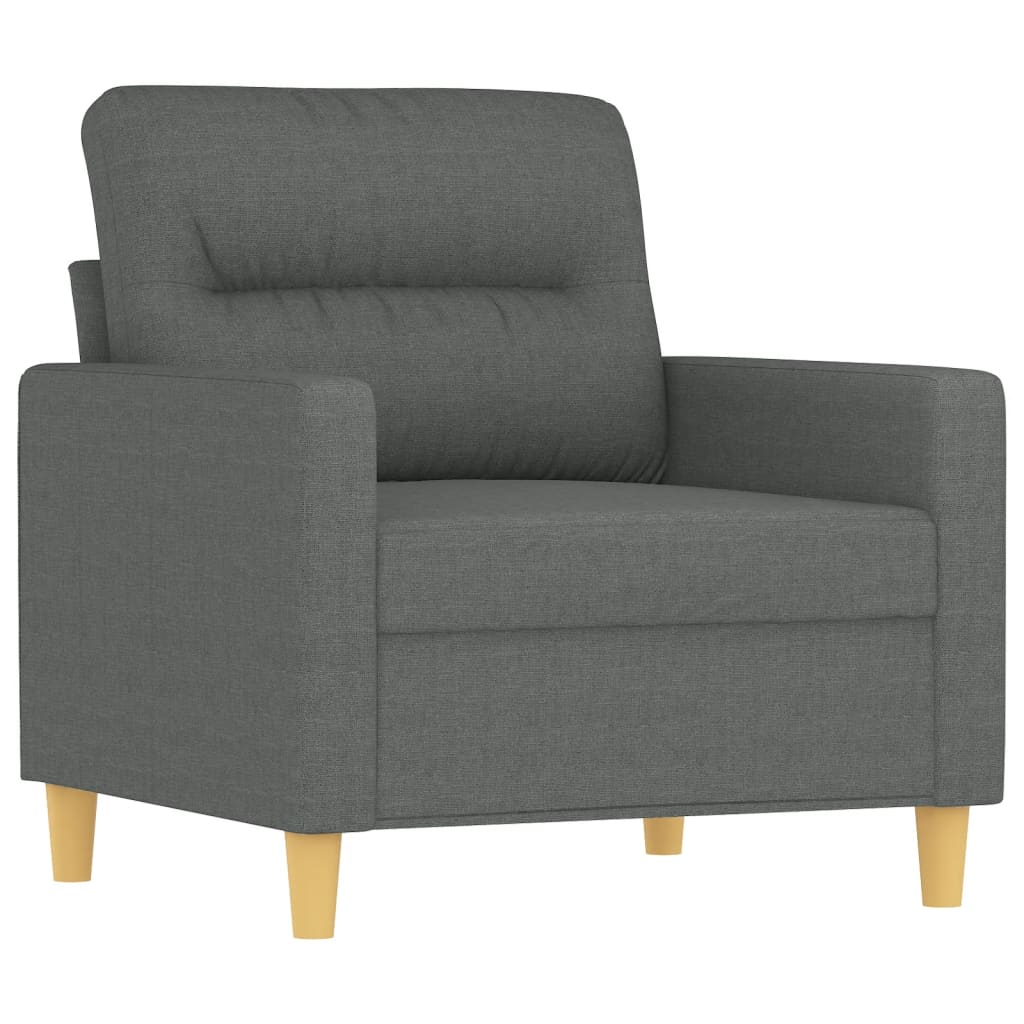 vidaXL Sofa Chair with Footstool Dark Gray 23.6" Fabric-3