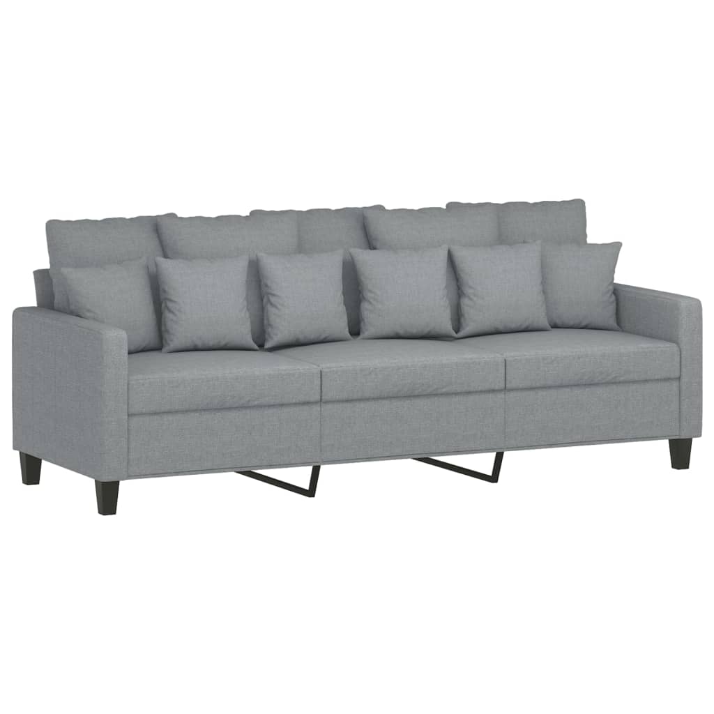 vidaXL Sofa 3-Seater Couch Sofa Armchair with Footstool for Living Room Fabric-4