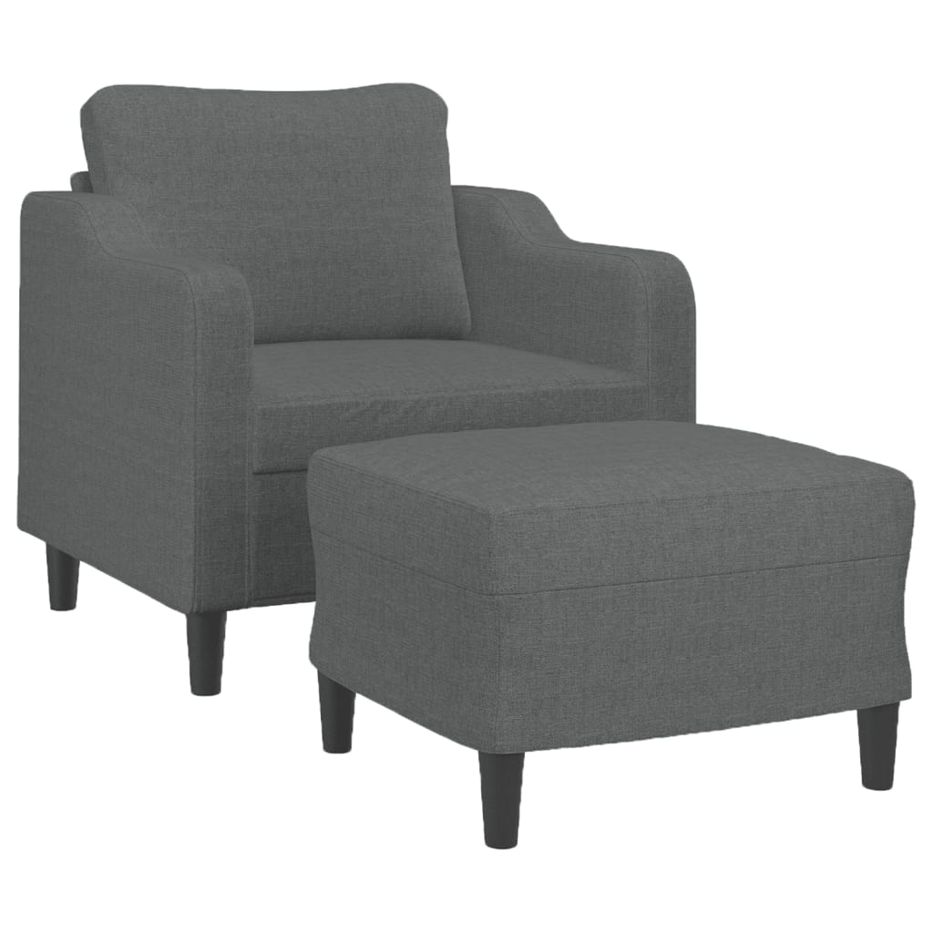 vidaXL Sofa Chair Single Sofa Armchair with Footstool for Living Room Fabric-3
