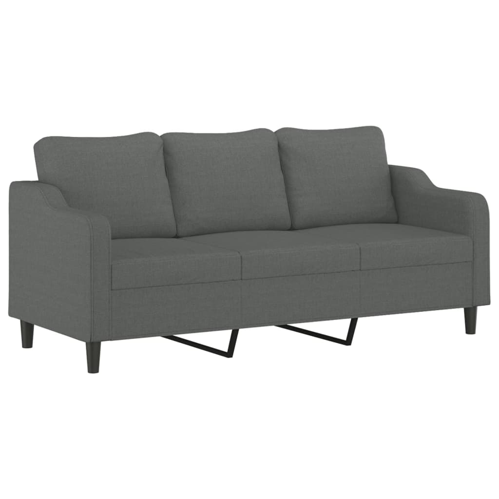 vidaXL Sofa 3-Seater Couch Sofa Armchair with Footstool for Living Room Fabric-4