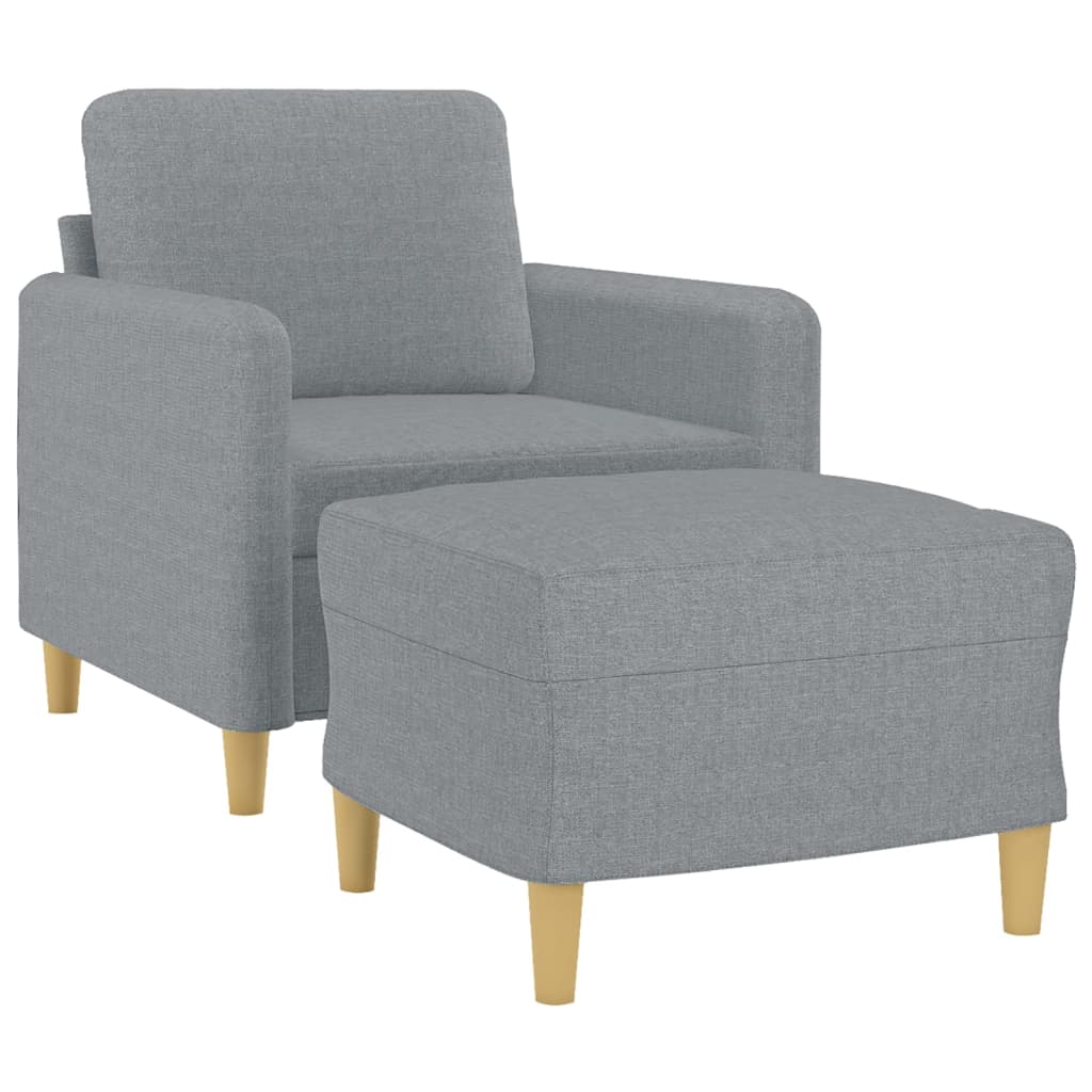 vidaXL Sofa Chair Single Sofa Armchair with Footstool for Living Room Fabric-14