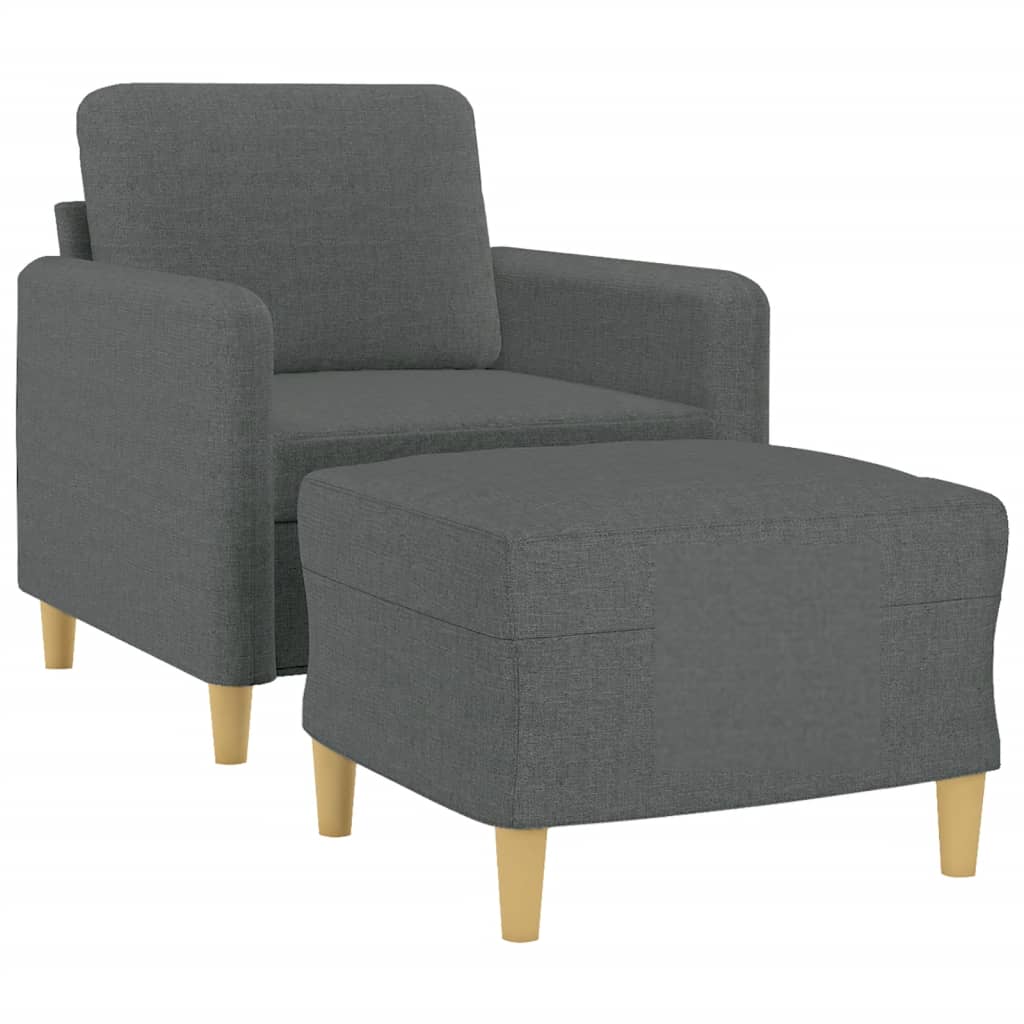 vidaXL Sofa Chair Single Sofa Armchair with Footstool for Living Room Fabric-0