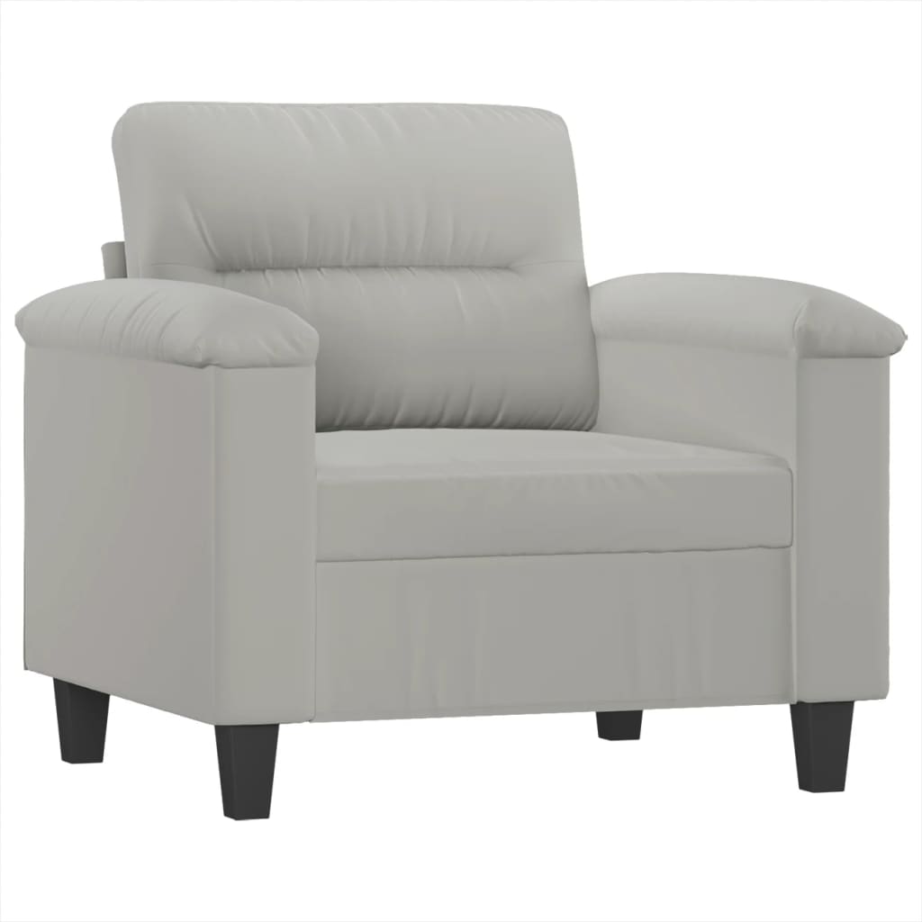 vidaXL Sofa Chair Accent Single Sofa Armchair with Footstool Microfiber Fabric-3