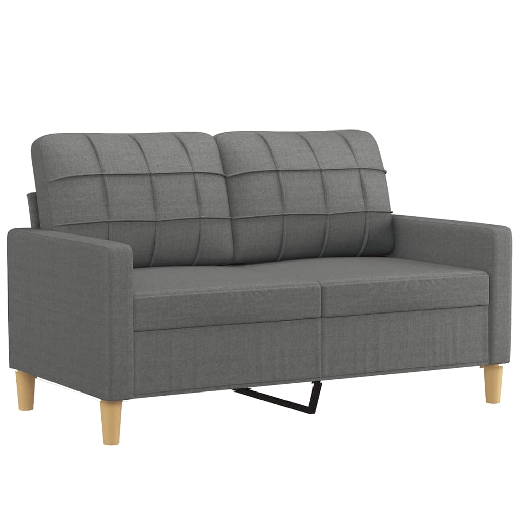 vidaXL 3 Piece Sofa Set with Cushions Dark Gray Fabric-2