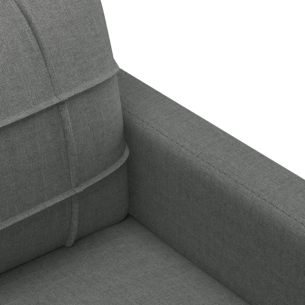vidaXL 3 Piece Sofa Set with Cushions Dark Gray Fabric-4