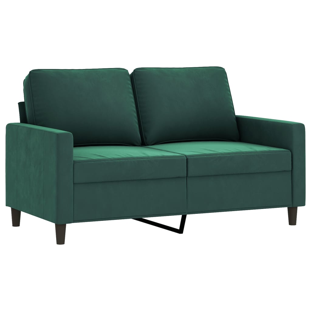 vidaXL 3 Piece Sofa Set with Cushions Dark Green Velvet-2