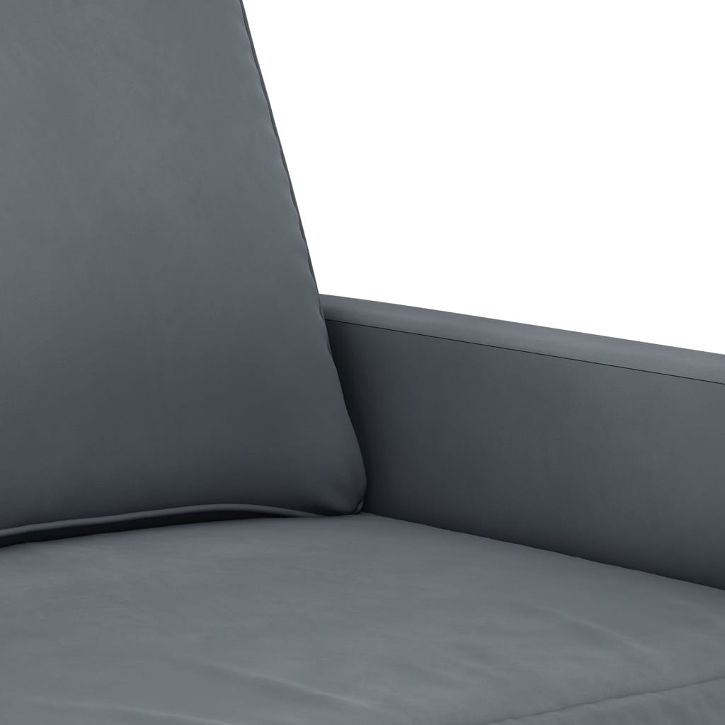 vidaXL 2 Piece Sofa Set with Cushions Dark Gray Velvet-4