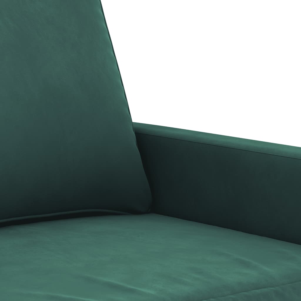 vidaXL 2 Piece Sofa Set with Cushions Dark Green Velvet-3
