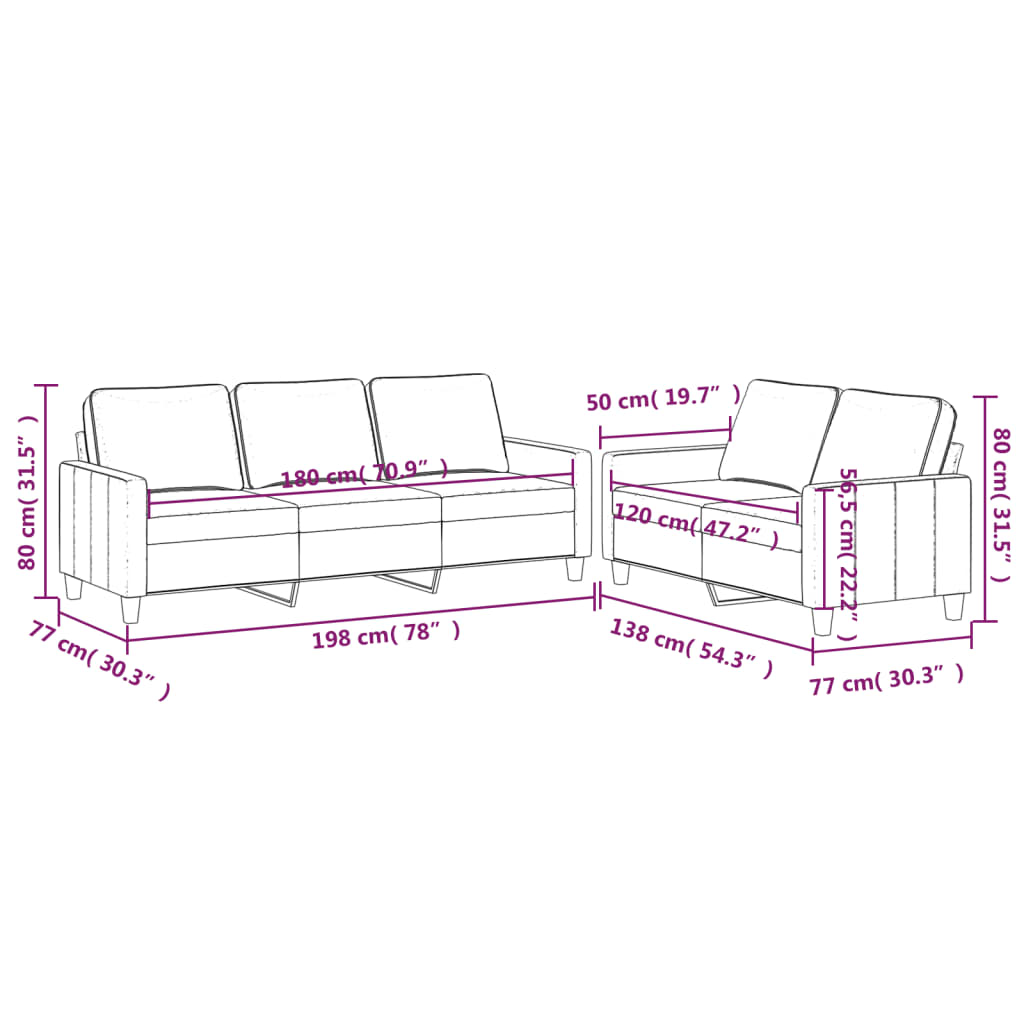 vidaXL 2 Piece Sofa Set with Cushions Dark Green Velvet-5