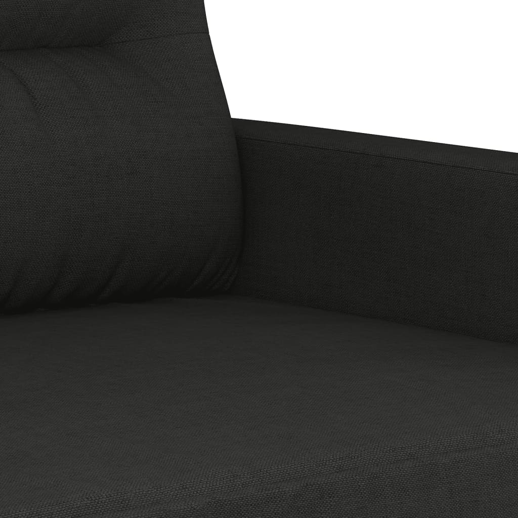 vidaXL 2 Piece Sofa Set with Cushions Black Fabric-3