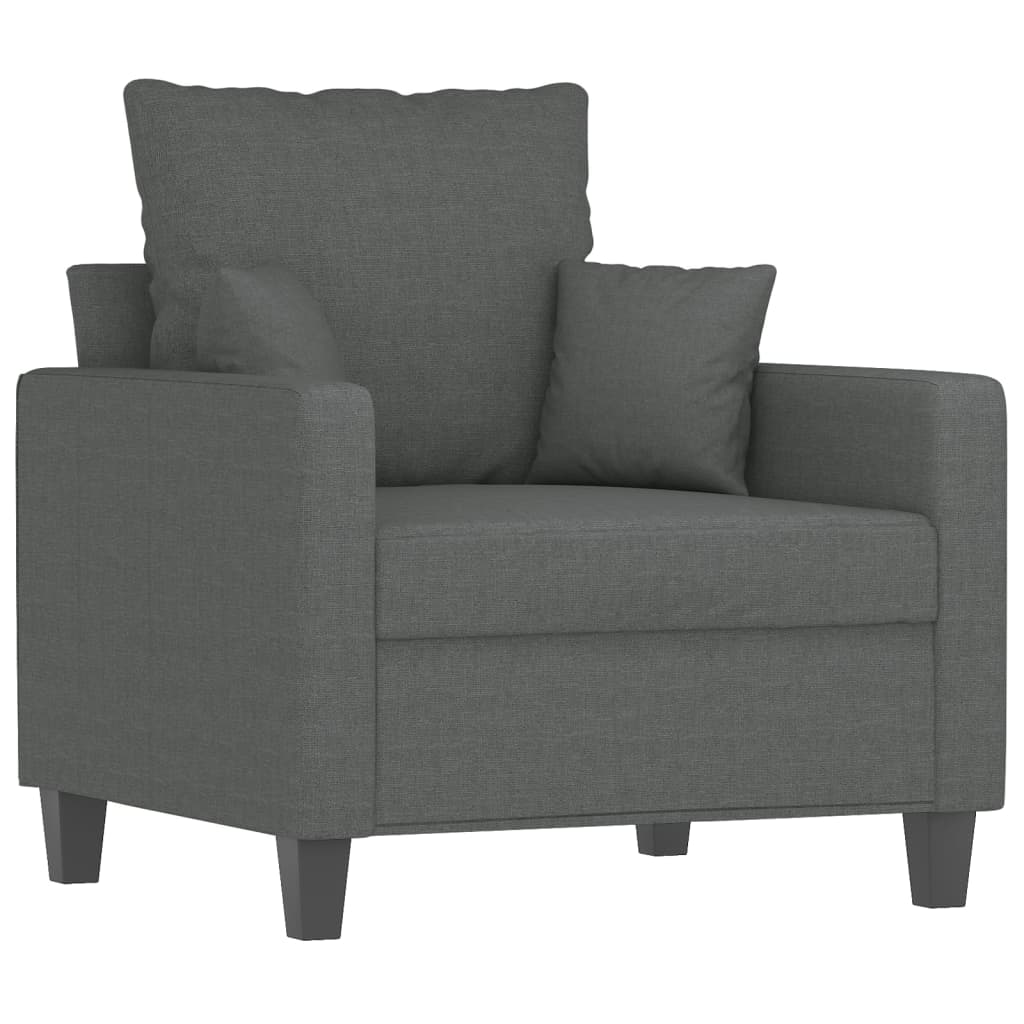 vidaXL 4 Piece Sofa Set with Pillows Dark Gray Fabric-1