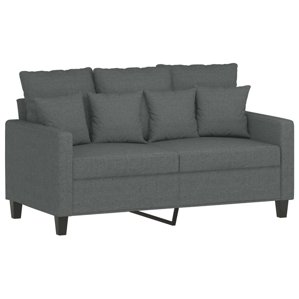 vidaXL 4 Piece Sofa Set with Pillows Dark Gray Fabric-2