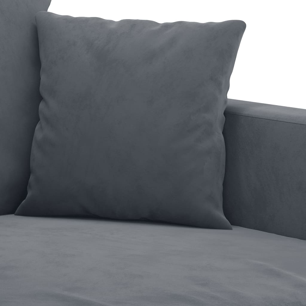 vidaXL 2 Piece Sofa Set with Cushions Dark Gray Velvet-3
