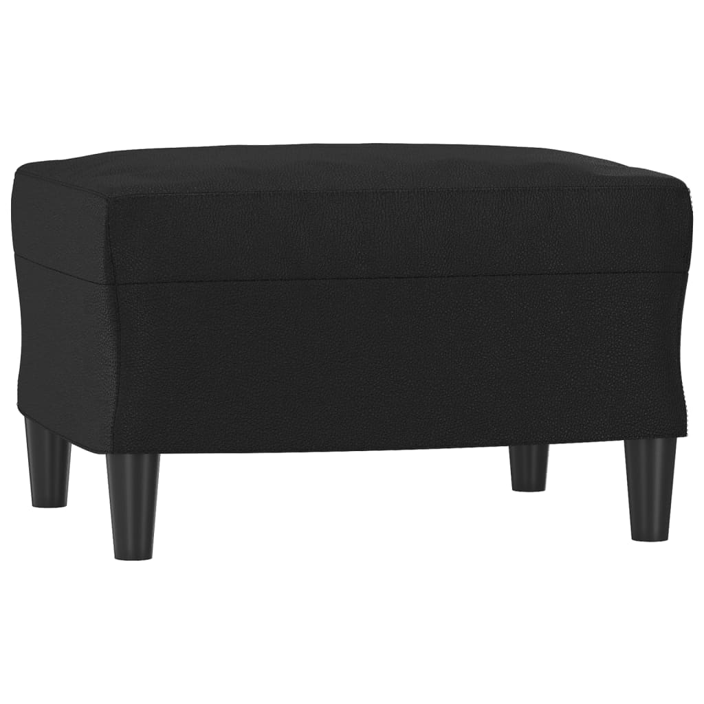 vidaXL 3 Piece Sofa Set with Cushions Black Faux Leather-3
