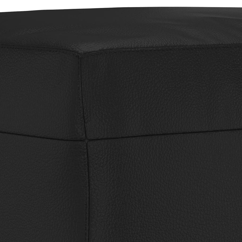 vidaXL 3 Piece Sofa Set with Cushions Black Faux Leather-5