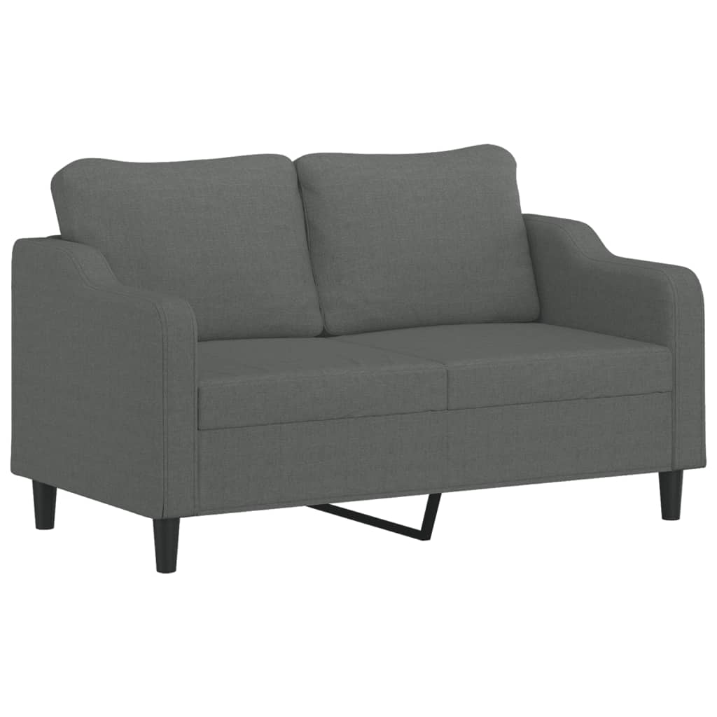 vidaXL 3 Piece Sofa Set with Cushions Dark Gray Fabric-2