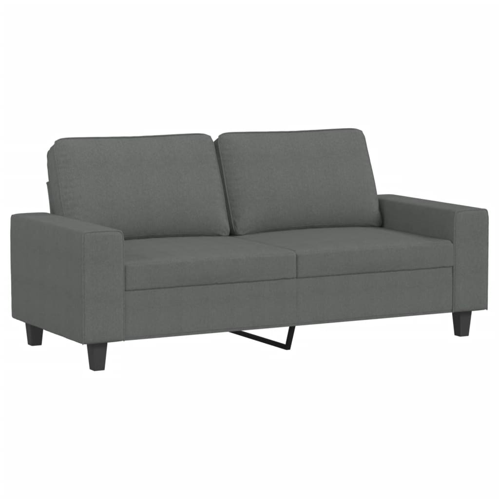 vidaXL 2 Piece Sofa Set Dark Gray Fabric-2