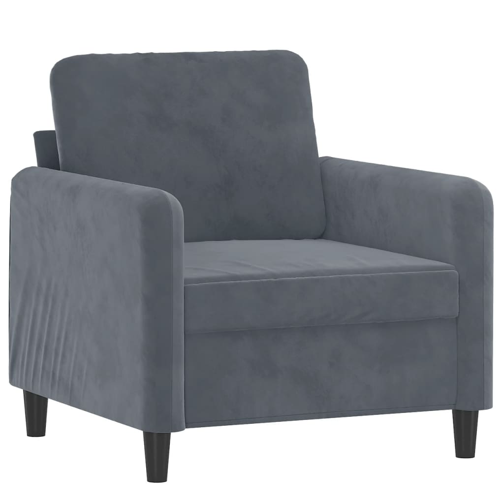 vidaXL 3 Piece Sofa Set Dark Gray Velvet-1