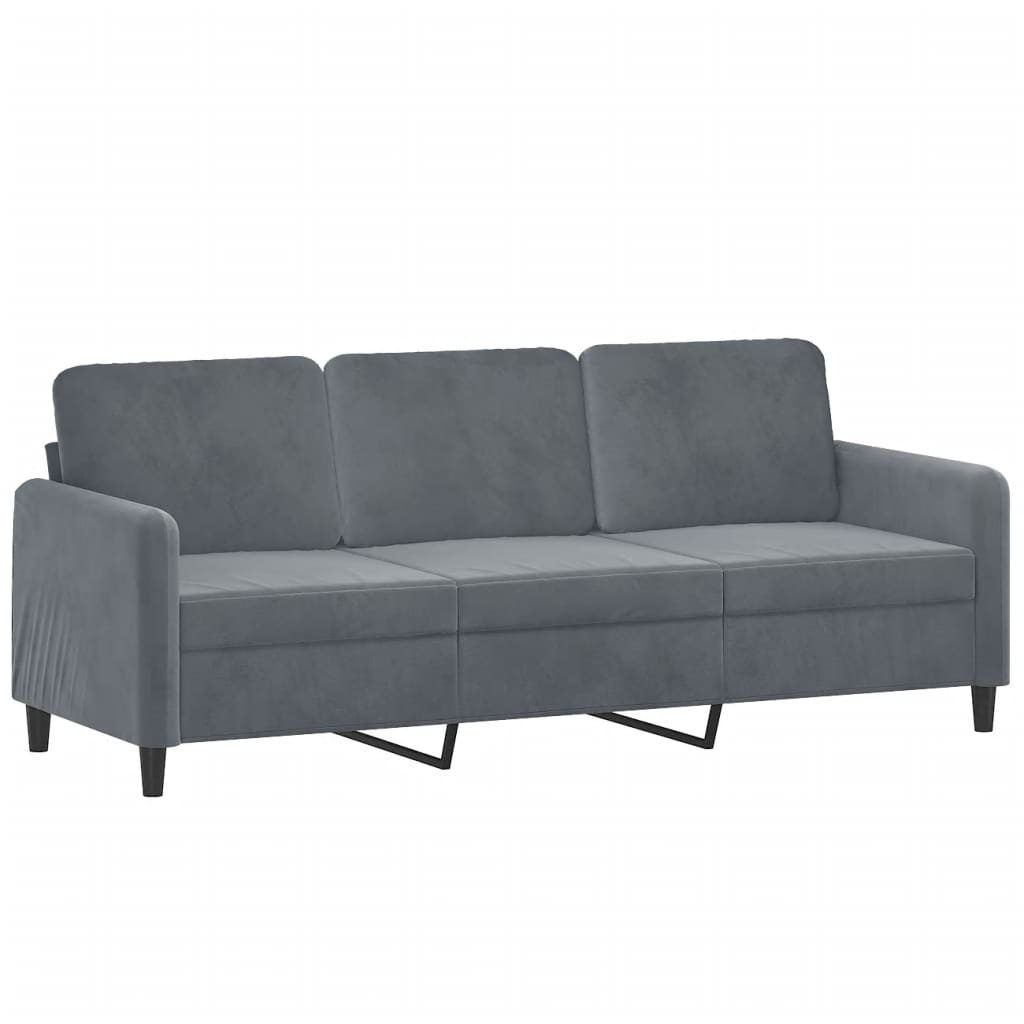 vidaXL 3 Piece Sofa Set Dark Gray Velvet-3