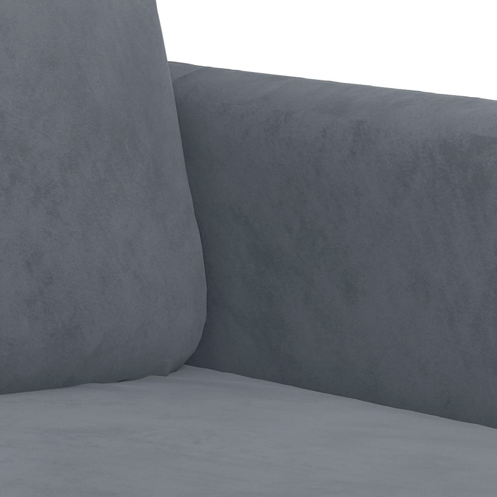 vidaXL 3 Piece Sofa Set Dark Gray Velvet-4