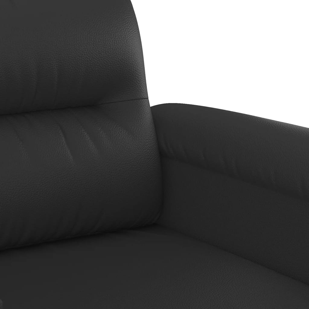 vidaXL 2 Piece Sofa Set with Cushions Black Faux Leather-4