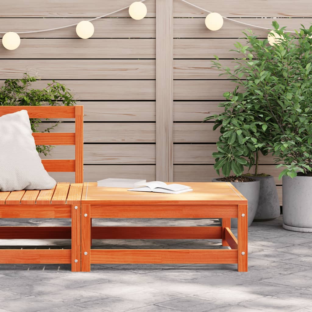 vidaXL Patio Footstool Wax Brown 27.6"x27.6"x11.8" Solid Wood Pine-1