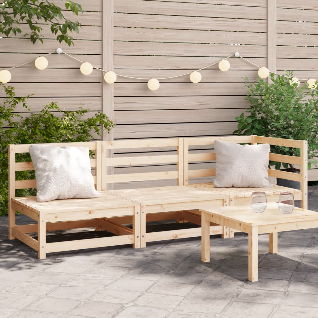 vidaXL Patio Sofa 3-Seater Solid Wood Pine-0