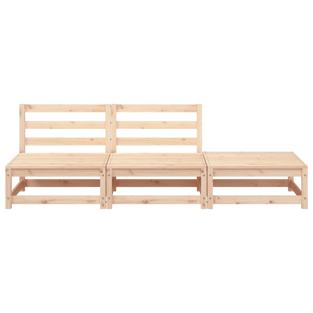 vidaXL Patio Sofa Armless with Footstool Solid Wood Pine-3