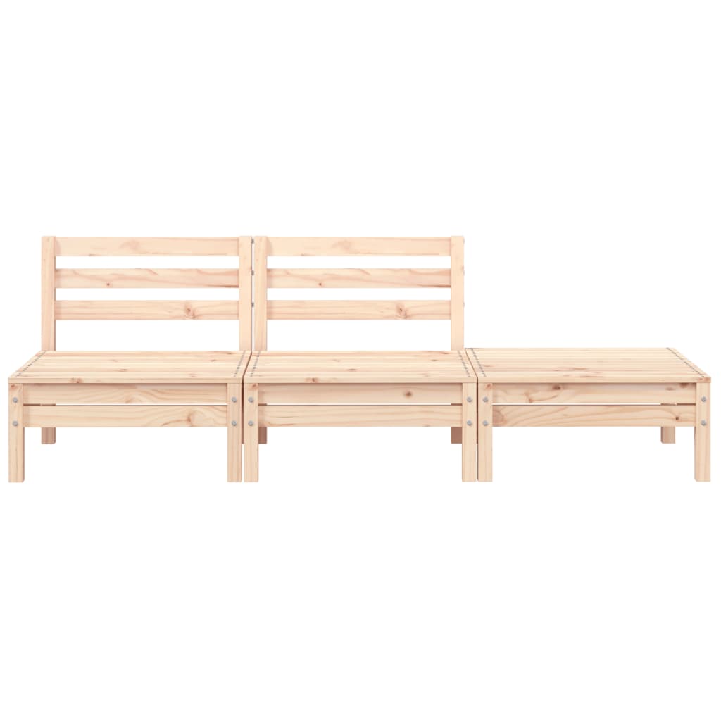 vidaXL Patio Sofa 3-Seater Solid Wood Pine-3