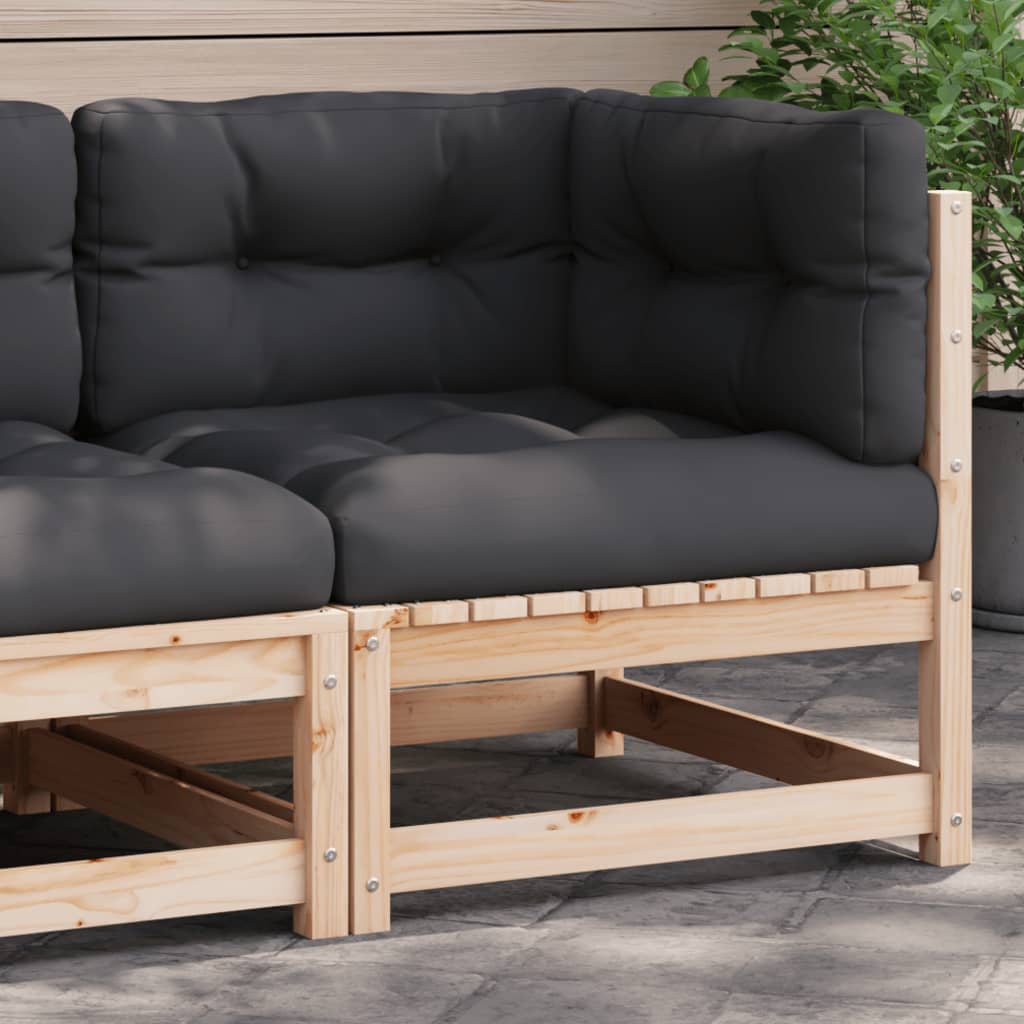 vidaXL Patio Sofa Corner with Cushions Solid Wood Pine-0