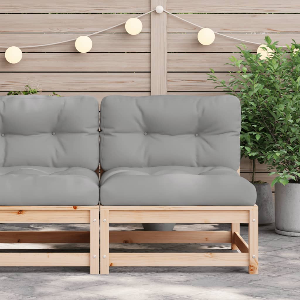 vidaXL Patio Sofa Armless with Cushions Solid Wood Pine-1