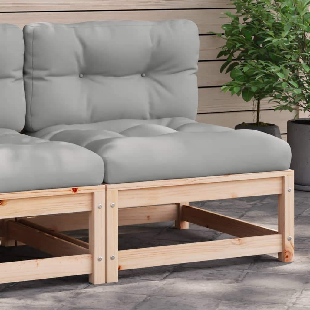 vidaXL Patio Sofa Armless with Cushions Solid Wood Pine-0