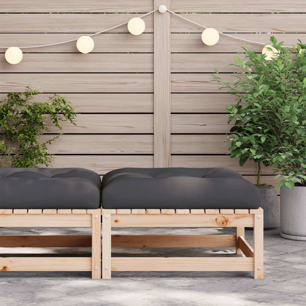 vidaXL Patio Footstool with Cushion Solid Wood Pine-1