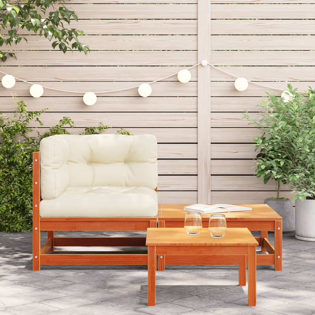 vidaXL Patio Sofa Corner with Cushions and Footstool-1