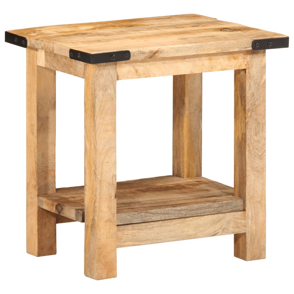 vidaXL Side Table 15.7"x11.8"x15.7" Solid Rough Wood Mango-0