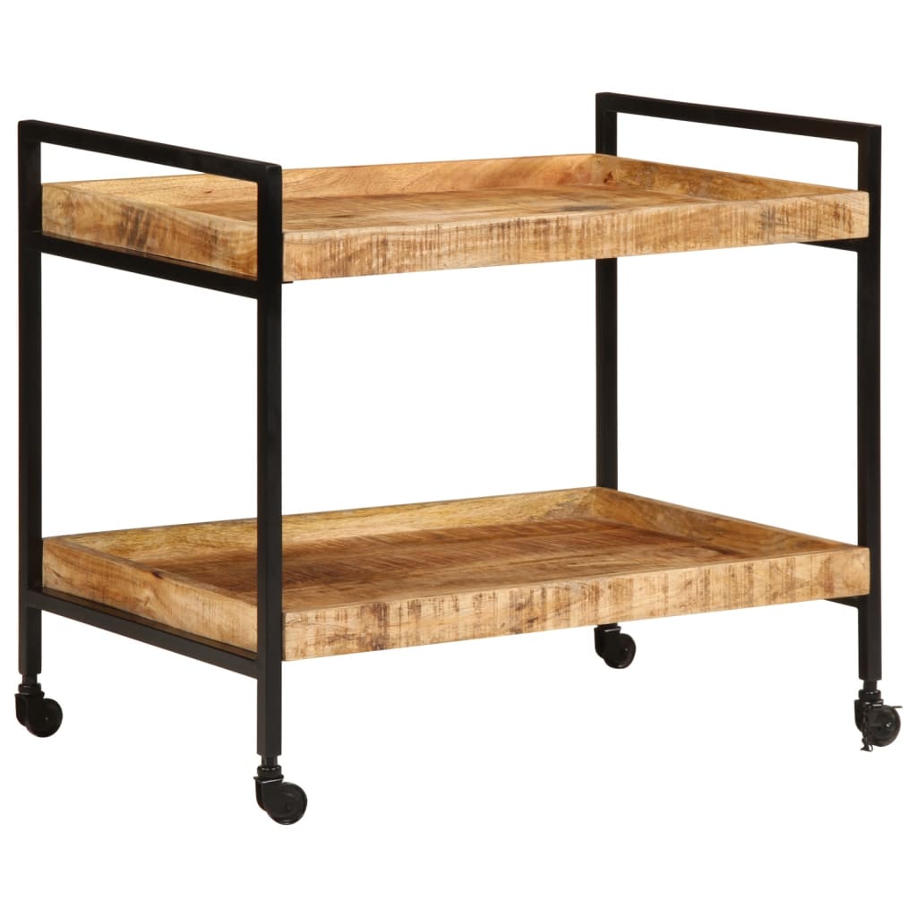 vidaXL Kitchen Trolley 31.5"x21.7"x27.6" Solid Rough Wood Mango-0