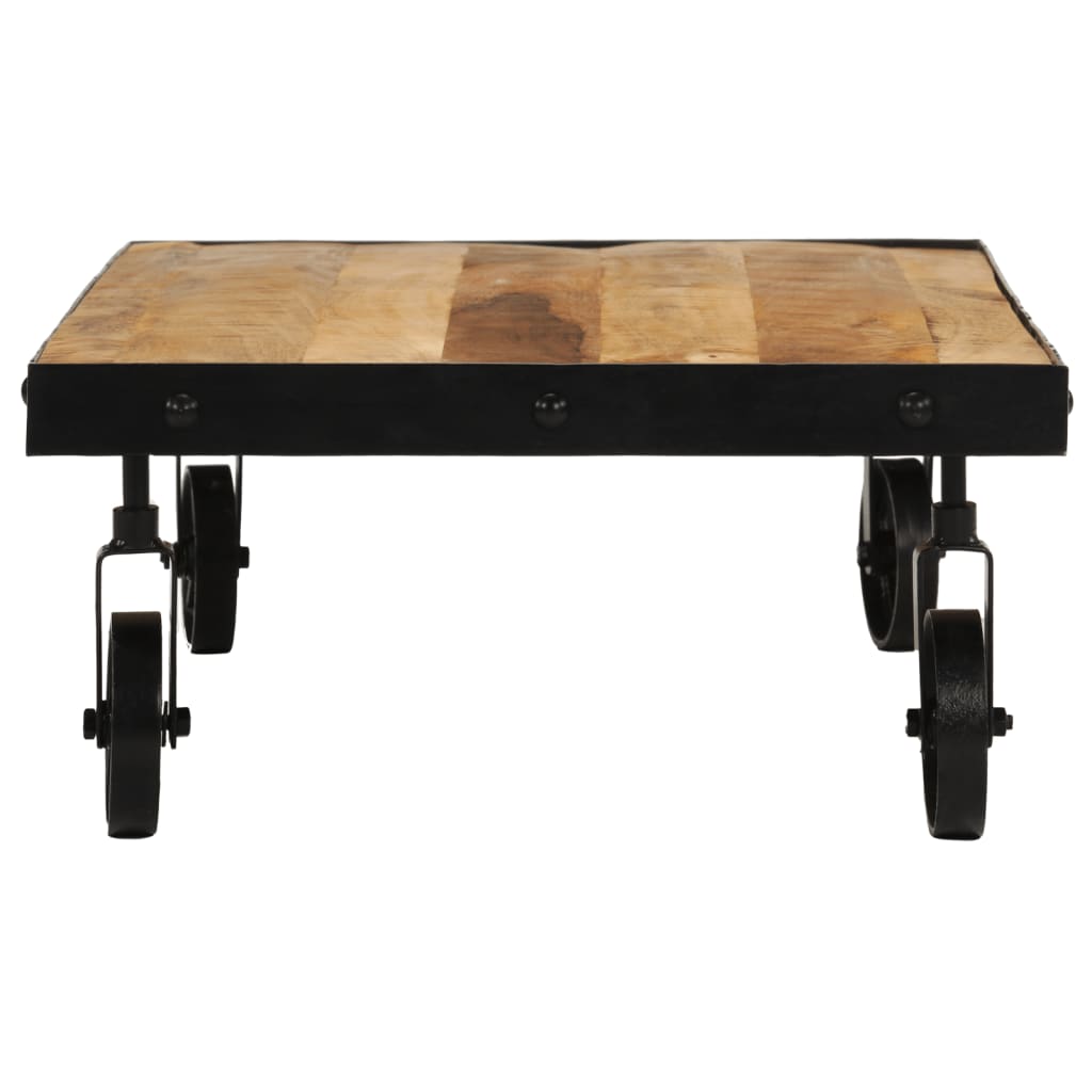 vidaXL Coffee Table with Wheels Furniture Living Room Solid Reclaimed Wood-13