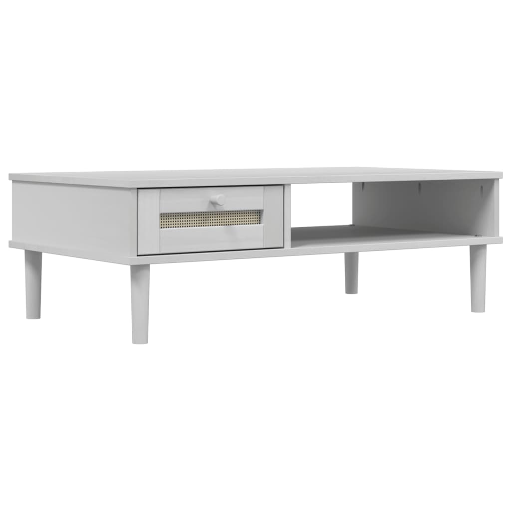 vidaXL Coffee Table Accent Storage Side Table SENJA Rattan Look Solid Wood-19