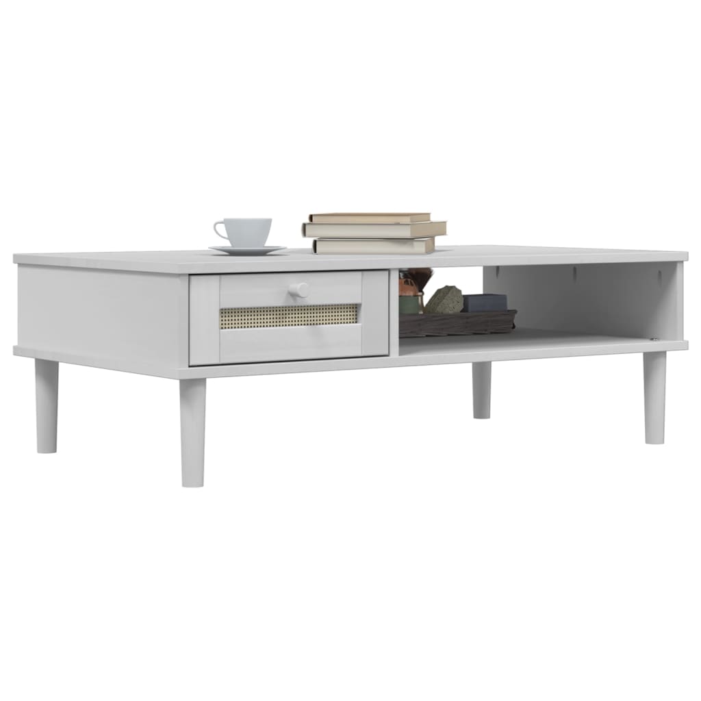 vidaXL Coffee Table Accent Storage Side Table SENJA Rattan Look Solid Wood-26