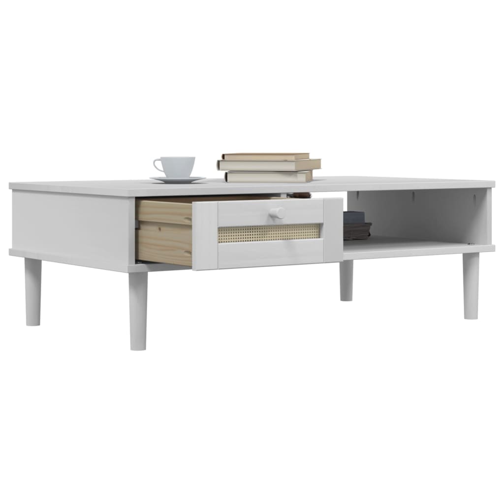 vidaXL Coffee Table Accent Storage Side Table SENJA Rattan Look Solid Wood-2