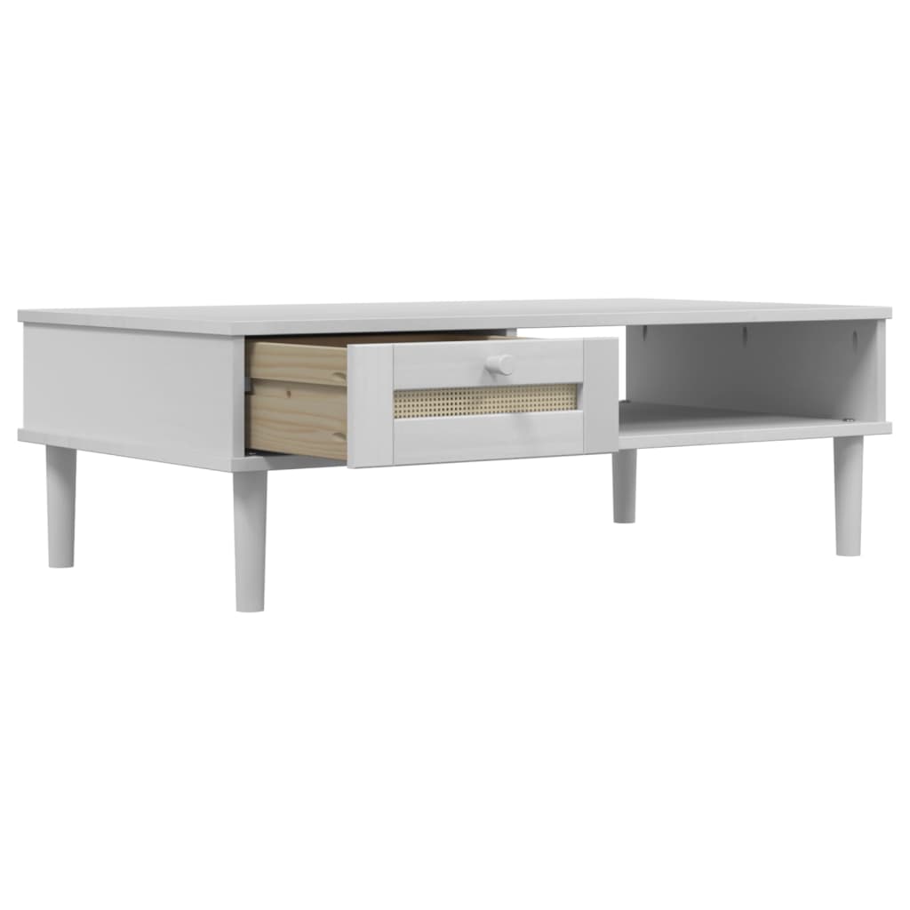 vidaXL Coffee Table Accent Storage Side Table SENJA Rattan Look Solid Wood-8