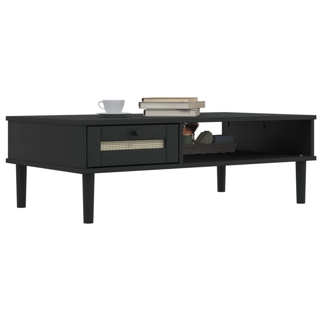 vidaXL Coffee Table Accent Storage Side Table SENJA Rattan Look Solid Wood-6