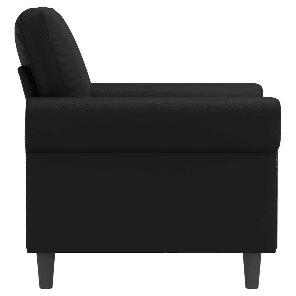 vidaXL Sofa Chair Accent Upholstered Single Sofa Chair Black Faux Leather-2