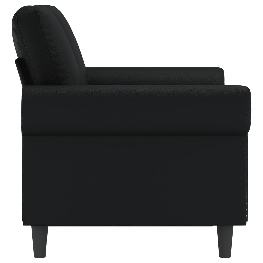 vidaXL Sofa Chair Accent Upholstered Single Sofa Chair Black Faux Leather-13
