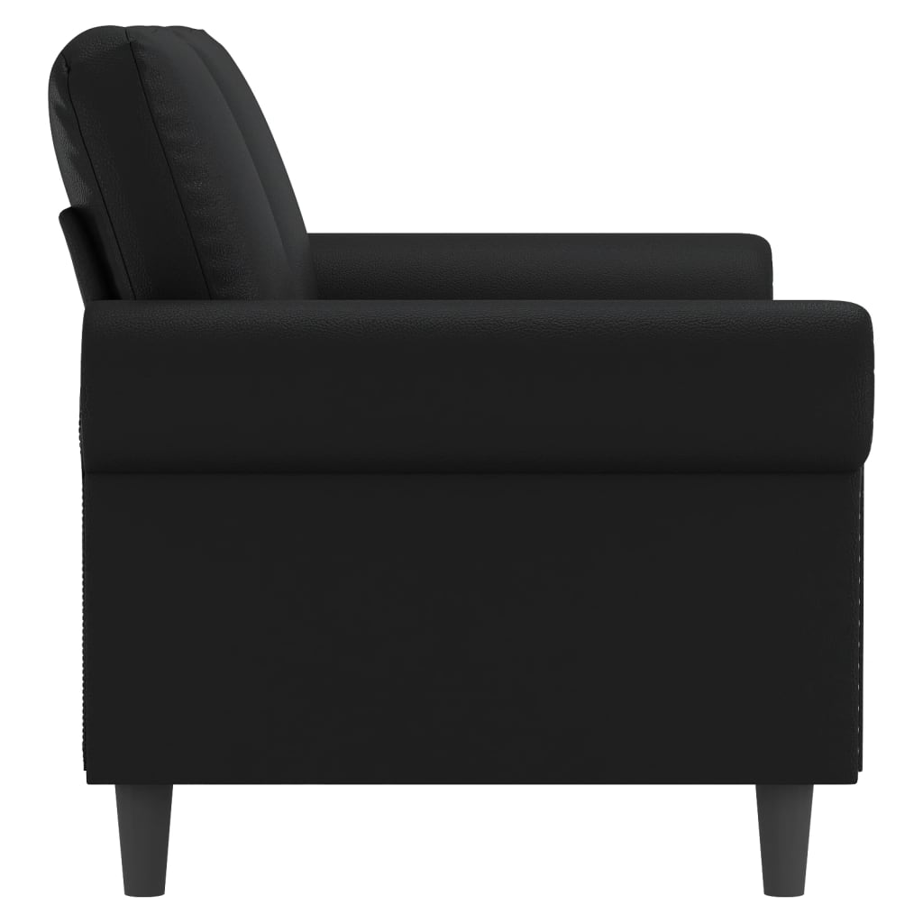 vidaXL Sofa Chair Accent Upholstered Single Sofa Chair Black Faux Leather-6