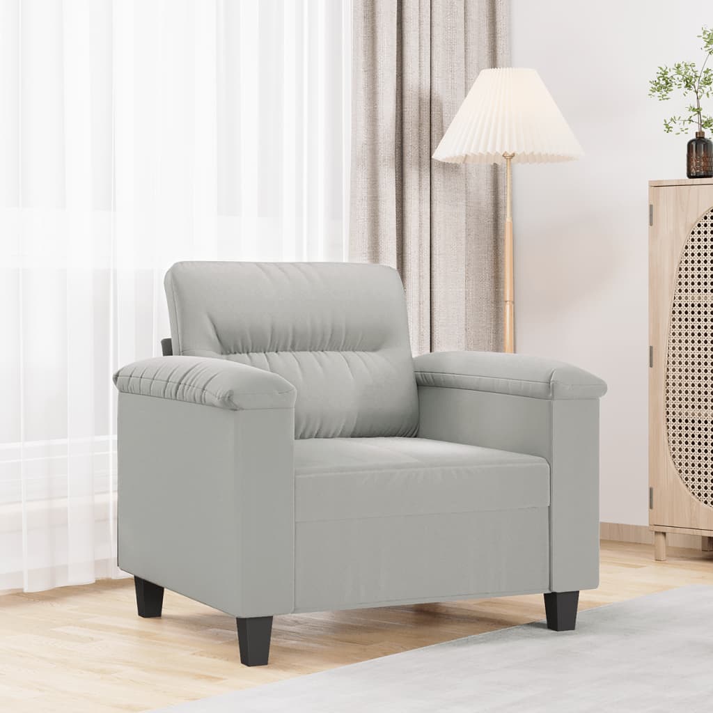 vidaXL Sofa Chair Upholstered Club Armchair for Living Room Microfiber Fabric-14